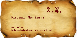 Kutasi Mariann névjegykártya