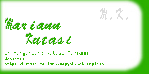 mariann kutasi business card